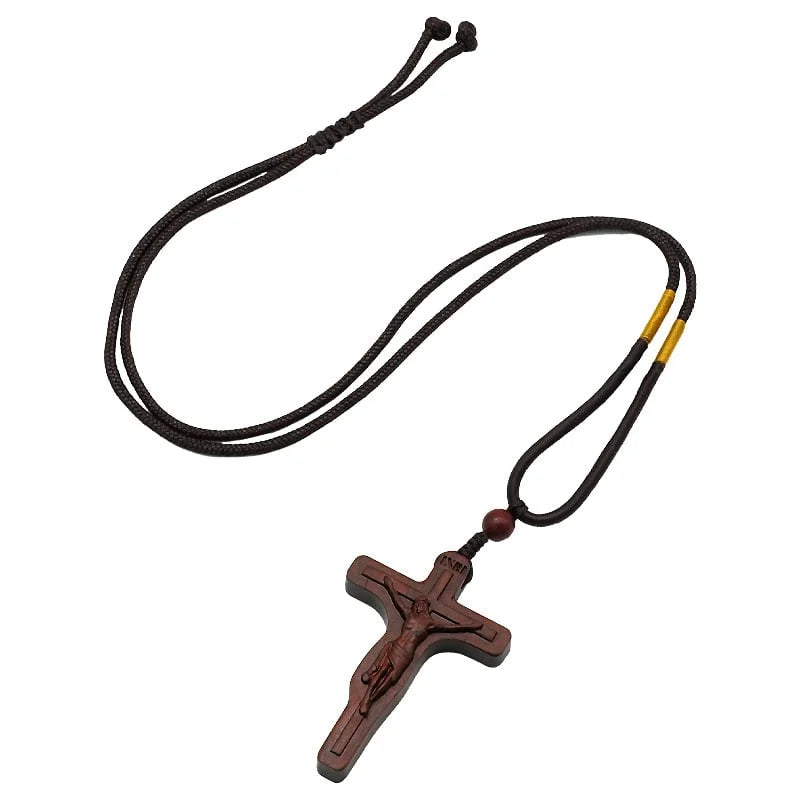โ๏ธ100% Handmade Jesus Cross Wooden Necklace(๐๐๐๐ค ๐๐ข๐ฅ๐ฅ๐๐ซ ๐๐๐ง๐๐ฆ๐๐๐ยฎ)