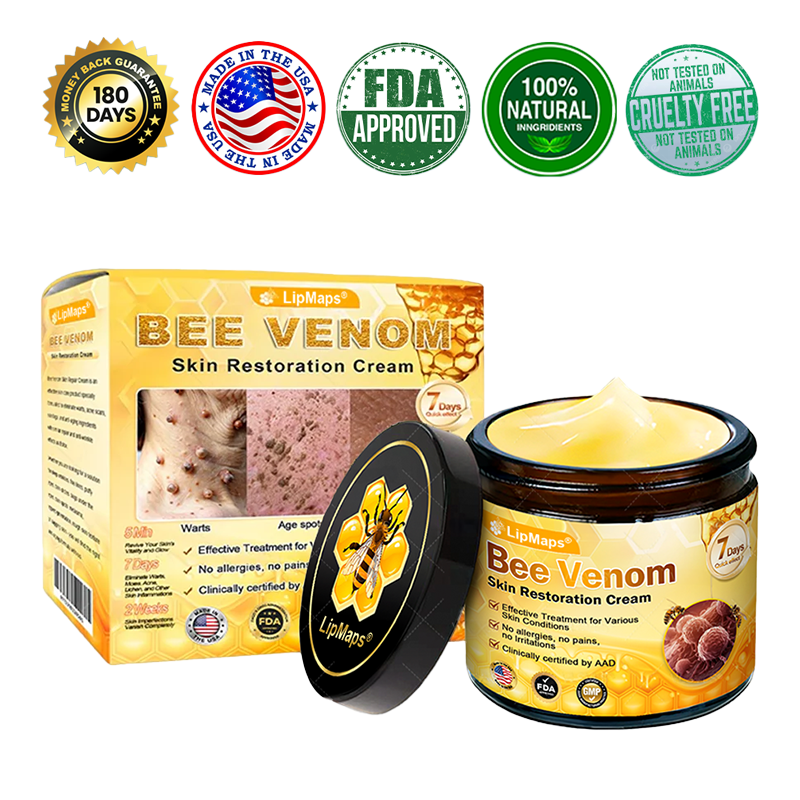 Made and Shipped from USA 🥑 LipMaps® Bee Venom Skin Restoration Cream ⏰ LAST DAY 80% OFF