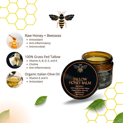 🏆Flash Sale⚡ 50K+ SOLD! Almost Gone-💥⏰Organic Grass-Fed Beef Tallow Balm with Raw Honey🔥
