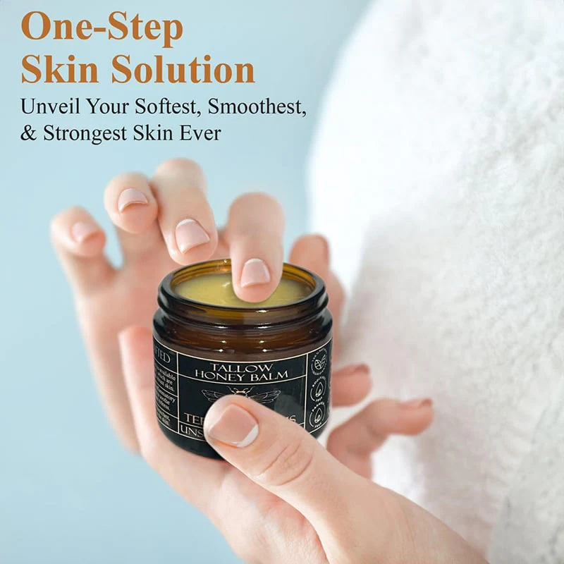 🏆Flash Sale⚡ 50K+ SOLD! Almost Gone-💥⏰Organic Grass-Fed Beef Tallow Balm with Raw Honey🔥