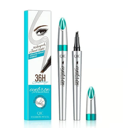 🔥3D Waterproof Eyebrow Pen 4 Fork Tip water eyebrow Pencil