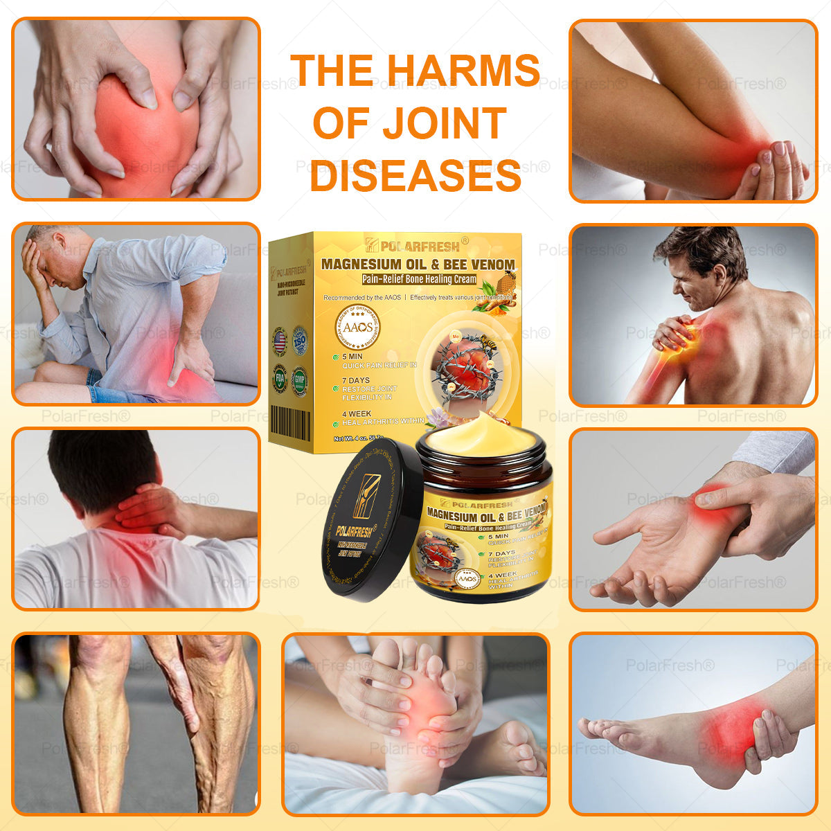 💧🐝PolarFresh® Magnesium Oil & Bee Venom Pain-Relief Bone Healing Cream👨‍⚕️Approved by the American Academy of Orthopaedic Surgeons (AAOS)