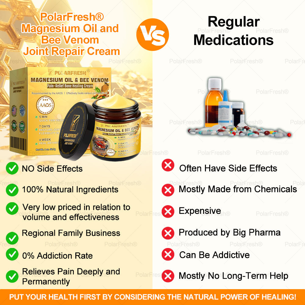 💧🐝PolarFresh® Magnesium Oil & Bee Venom Pain-Relief Bone Healing Cream👨‍⚕️Approved by the American Academy of Orthopaedic Surgeons (AAOS)