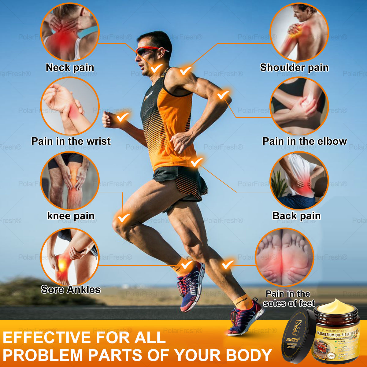 💧🐝PolarFresh® Magnesium Oil & Bee Venom Pain-Relief Bone Healing Cream👨‍⚕️Approved by the American Academy of Orthopaedic Surgeons (AAOS)
