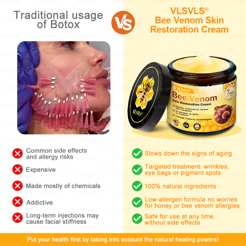 Made and Shipped from USA 🎇 VLSVLS® Bee Venom Skin Restoration Cream 🔥 LAST DAY 80% OFF🎇
