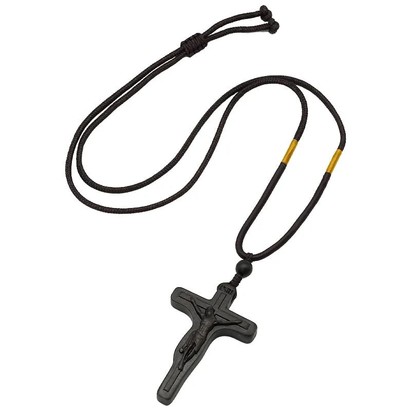 ✝️100% Handmade Jesus Cross Wooden Necklace(𝐉𝐚𝐜𝐤 𝐌𝐢𝐥𝐥𝐞𝐫 𝐇𝐚𝐧𝐝𝐦𝐚𝐝𝐞®)