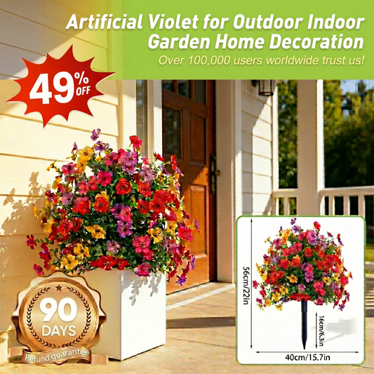 UP TO 49% OFF Artificial Violet for Outdoor Indoor Garden Home Decoration