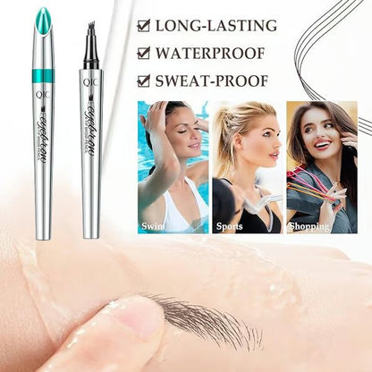 🔥3D Waterproof Eyebrow Pen 4 Fork Tip water eyebrow Pencil