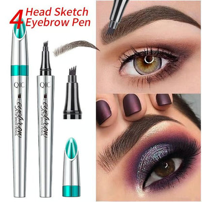 🔥3D Waterproof Eyebrow Pen 4 Fork Tip water eyebrow Pencil