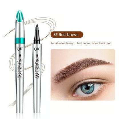 🔥3D Waterproof Eyebrow Pen 4 Fork Tip water eyebrow Pencil