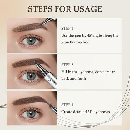 🔥3D Waterproof Eyebrow Pen 4 Fork Tip water eyebrow Pencil